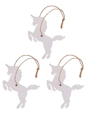Заготовки Единороги белые 3 шт в пакете с подвесом 6,2 х 8 х0,7 см ( дерево)