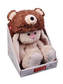 Мягкая игрушка Зайка Ми в шапке медвежонка (15 см) (SidX-180)