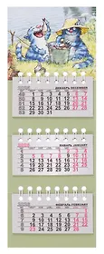 Календарь квартальный 2026г 82*230 "Кошарики на рыбалке" на магните