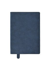 Обложка для книги с закладкой, 225х160 мм, темно-синяя, экокожа, нубук, Антей