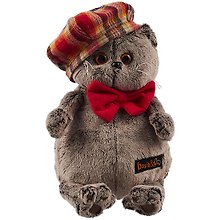 Игрушка мягкая Budi Basa, Басик в красном клетчатом берете с бантом из флиса (22 см) (Ks22-132)
