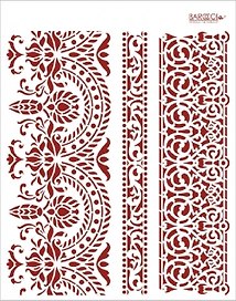 Трафарет пластиковый многоразовый Кружевные бордюры (20х25) (К-05)