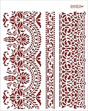Трафарет пластиковый многоразовый Кружевные бордюры (20х25) (К-05)