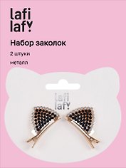 Набор заколок Ушки со стразами (2 штуки) (черные) (металл), Lafilaf