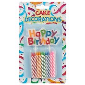 Набор свечей для торта с табличкой Happy Birthday (20шт) (6см)
