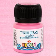 Краска акриловая розовая 20мл "Декола" глянцевая, ЗХК