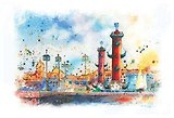 Открытка "Стрелка Васильевского острова"