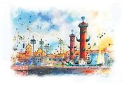 Открытка "Стрелка Васильевского острова"