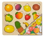 Пазл-рамка "Часть и целое. Фрукты" с разрезными вкладышами внутри, 24 детали, 2 слоя