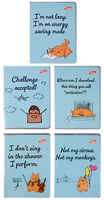 Блокнот А6 60 листов клетка "Оранжевый кот"