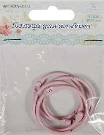 Кольца для альбома (KDA-035/3) (d=35мм) (цвет розовый) (4шт.) (Рукоделие) (упаковка)