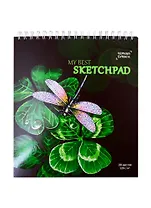 Скетчбук 168*195 30л "Стрекоза" черная бумага 120г/м2, карт.обл., гребень