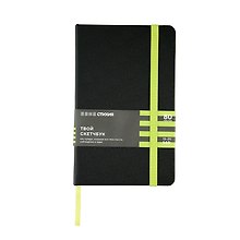 Блокнот для зарисовок 13*21 80л "Стихия" 140г/кв.м, черн.тв.обл., салатовый срез