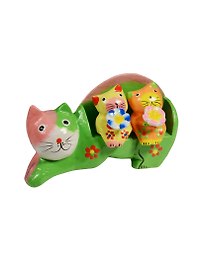 Фигурка дерево Кошка с котятами разноцветная (12 см) (870641)