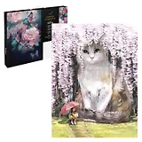 Картина по номерам "Кот в сакуре" 30х40 см