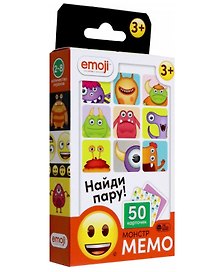 Мемо «Эмоджи. Монстры» черное, 50 карточек, Премьера Паблишинг