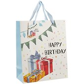 Пакет А4 32*26*10 "Birthday Party" нейтр., бум.мат.ламинат - 0
