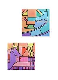 Салфетки д/декупажа двухслойные абстракция (351) (2 вида) (33*33) (упаковка)