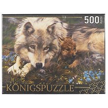 Пазл 500 эл. Konigspuzzle Люси Билодо Волчица и волчонок (АЛК500-8330) (500х345мм) (3+) (коробка) (Ko