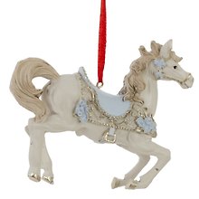 Фигурка декоративная подвесная Лошадка голубая (12х4х9)