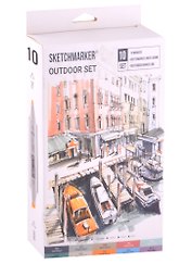 Маркеры 10цв "Outdoor" карт.кор., Sketchmarker