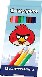 Карандаши цветные 12цв "ANGRY BIRDS" к/к, подвес, Centrum