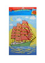Самокл. мерцающая мозаика из мягкого пластика Парусник (С2258-06) (набор для/творчества) (упаковка)
