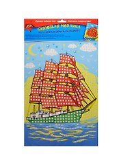 Самокл. мерцающая мозаика из мягкого пластика Парусник (С2258-06) (набор для/творчества) (упаковка)