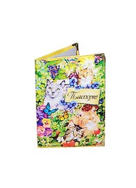 Обложка для паспорта "Кошки" 13,7*9,6см кожзам (506048)
