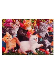 Набор для творчества, Рыжий Кот, Алмазная мозаика Игривые котята в саду (класс.) 30х40см, с подр., с полн. заполн. (37цв.) ST985