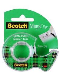Лента клейкая невидимая, 19 мм х 7,5 м «Magic», Scotch 3M