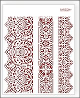 Трафарет пластиковый многоразовый Кружевные бордюры 2 (20х25) (К-02)
