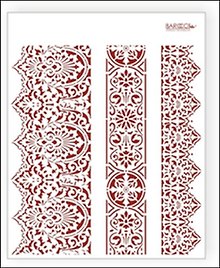 Трафарет пластиковый многоразовый Кружевные бордюры 2 (20х25) (К-02)