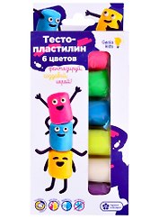Набор для детской лепки ТМ GENIO KIDS-ART Тесто-пластилин 6 цветов (ТА1090) (180г)