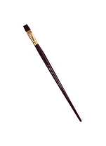 Кисть художественная Вернисаж, синтетика бордовая, плоская, длинная ручка №12, Гамма