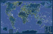 Карта мира Светящаяся в темноте В подарочном тубусе (Кр708пт) (90х60 см) (тубус) (рулон)