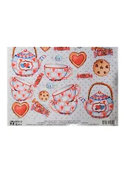 Декупажная карта Чашки на голубом (E-084) (упаковка)