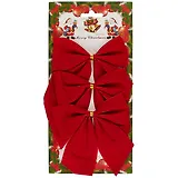 Ёлочное украшение «Бантики. Красный рубин», 3 штуки