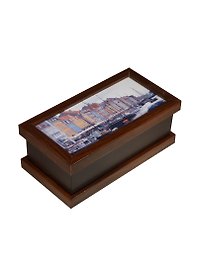 Шкатулка дерево Городская река (17х9х7см) (1214983)