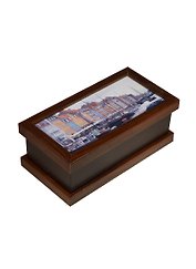 Шкатулка дерево Городская река (17х9х7см) (1214983)
