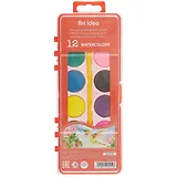 Краски акварельные сухие Art idea, 12 цветов