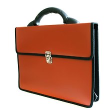 Портфель деловой "Волхов" 260*350, коричневый кожзам люкс, 2 отделения, мет.замок, Канцбург