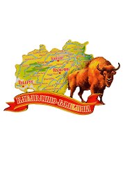 ГС Магнит Нальчик Карта республики Кавказский зубр (дерево) (7,5 см)