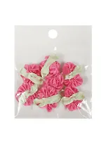 Пришивные розочки с листиками 3 см. бордовые (7шт)(пакет) (11-01031-1-4)