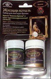 Поталь жидкая, имитация бронза, 80 мл, Аква-Колор