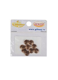 Фурнитура разделитель Монетка медь (00009818) (9шт) (11мм) (10гр/уп)