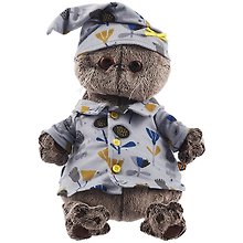 Мягкая игрушка Басик в голубой пижаме в цветочек (30 см) (Ks30-126)