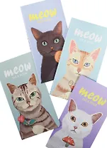 Записная книжка А6+ 24л кл. 90*170мм "Meow" сшивка, ассорти, Languo