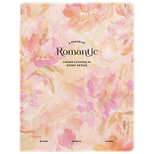 Еженедельник дат. 2027г. А5 64л 160*250 "Romantic" розовый, иск.кожа, интегр.переплет, тисн.фольгой, 2 ляссе, скругл.углы