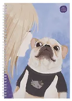 Тетрадь А4 96л кл. "Обнимашки" спираль, мел.картон, выб.лак, двойная обложка, офсет